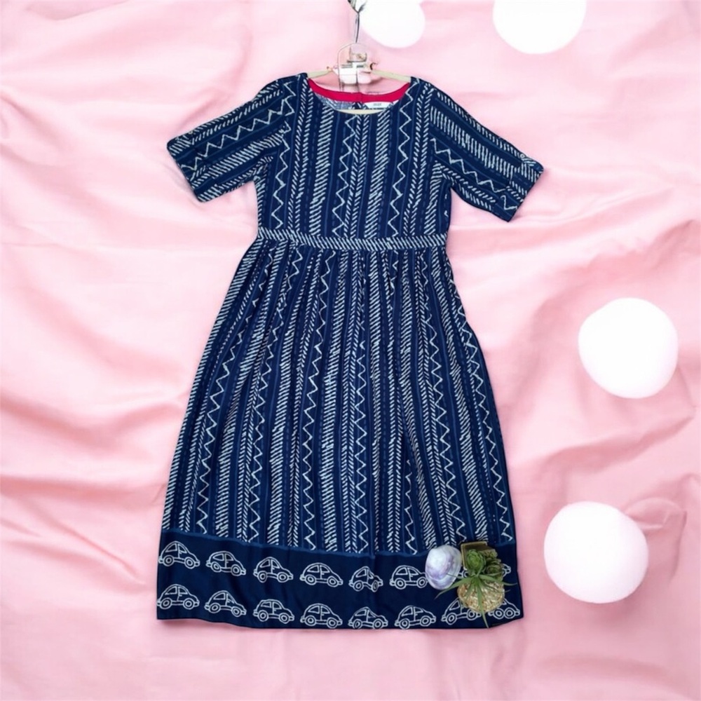 MAX Indigo Novelty Print MIDI Summer Dress M
